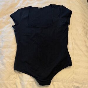 Free People Black Bodysuit
